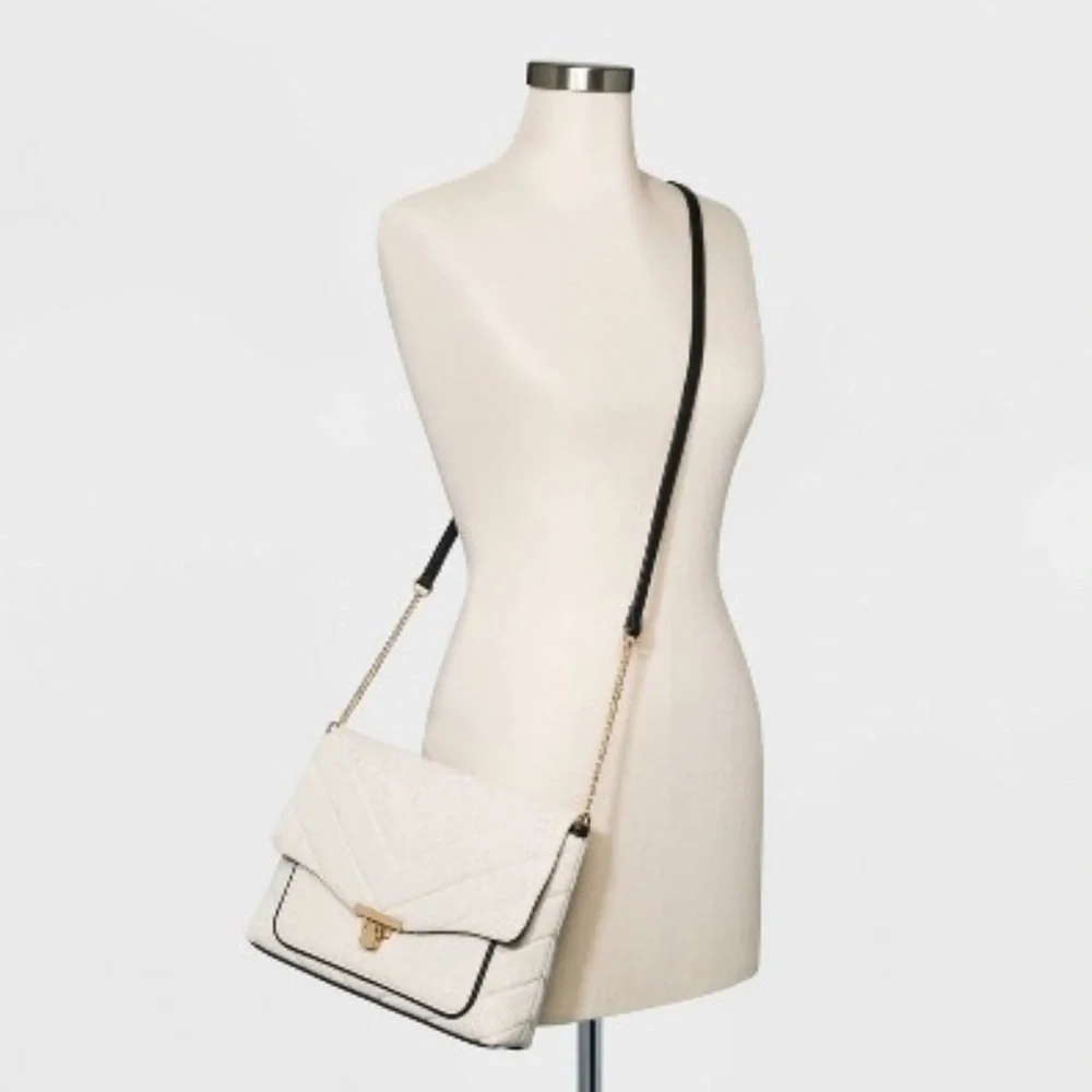 A New Day Quilted Boxy Crossbody Bag Metallic Gray